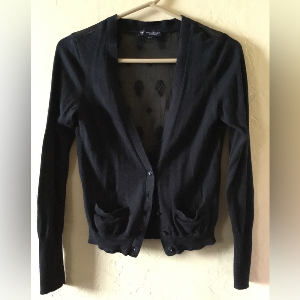 American Eagle Sheer Decorative Back Cardigan